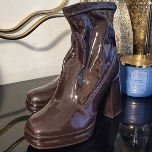 💕 Vizzano 💕 Chocolate Brown Chunky Heel Boots Size 7